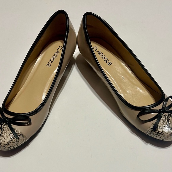 CLASSIQUE Women’s shoes with animal print toe Size 9.5 bone color - Picture 6 of 6